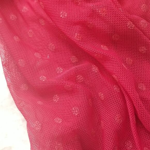 ❤ Melissa Paige red sheer polka dot & velvet top - Picture 8 of 8